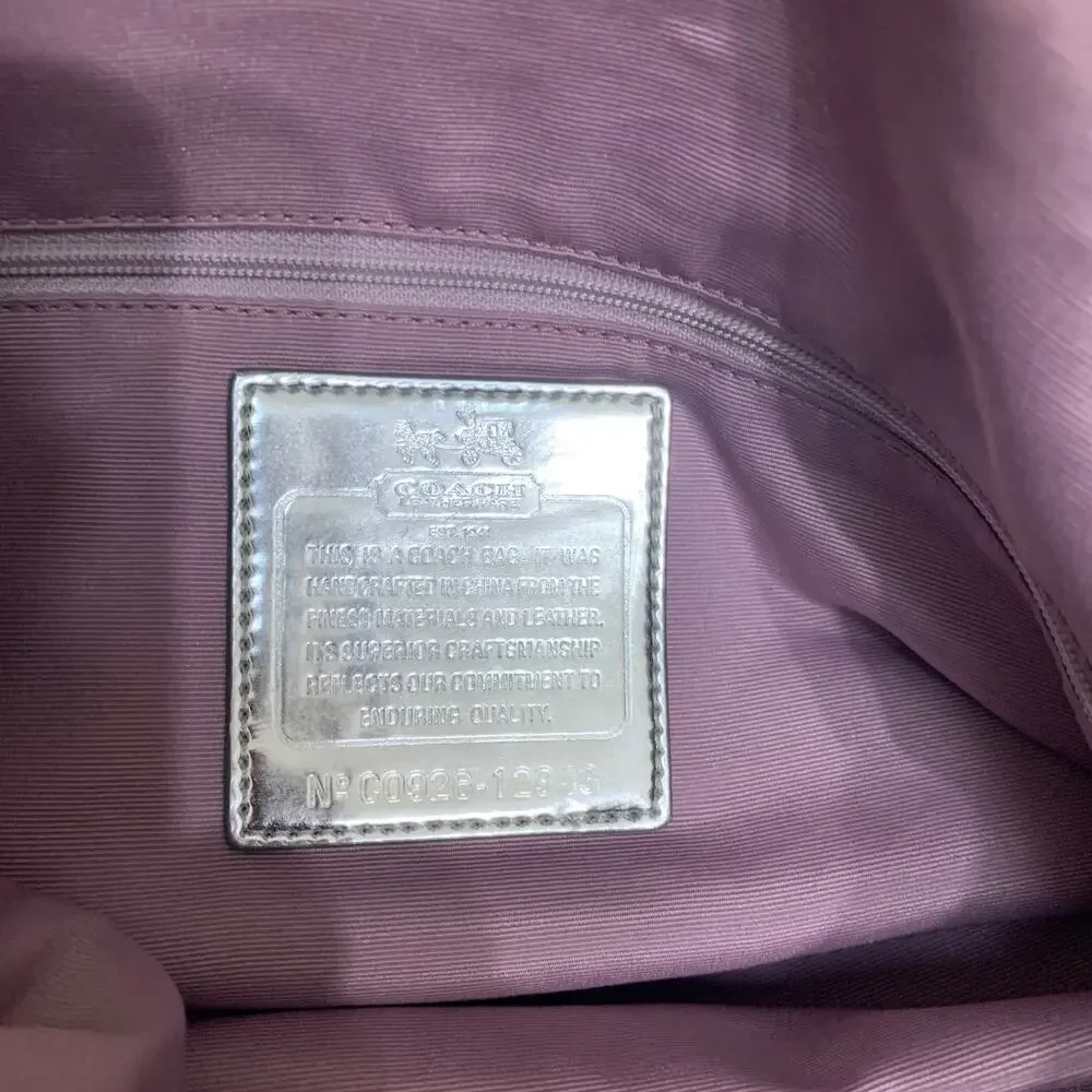 COACH MADISON Large Gray OP ART Logo Vintage SABRINA Satchel/Shoulder Bag #12943